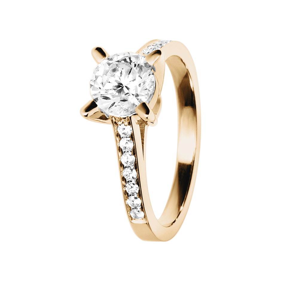 Brillantring Gstaad in Roségold - diagonal