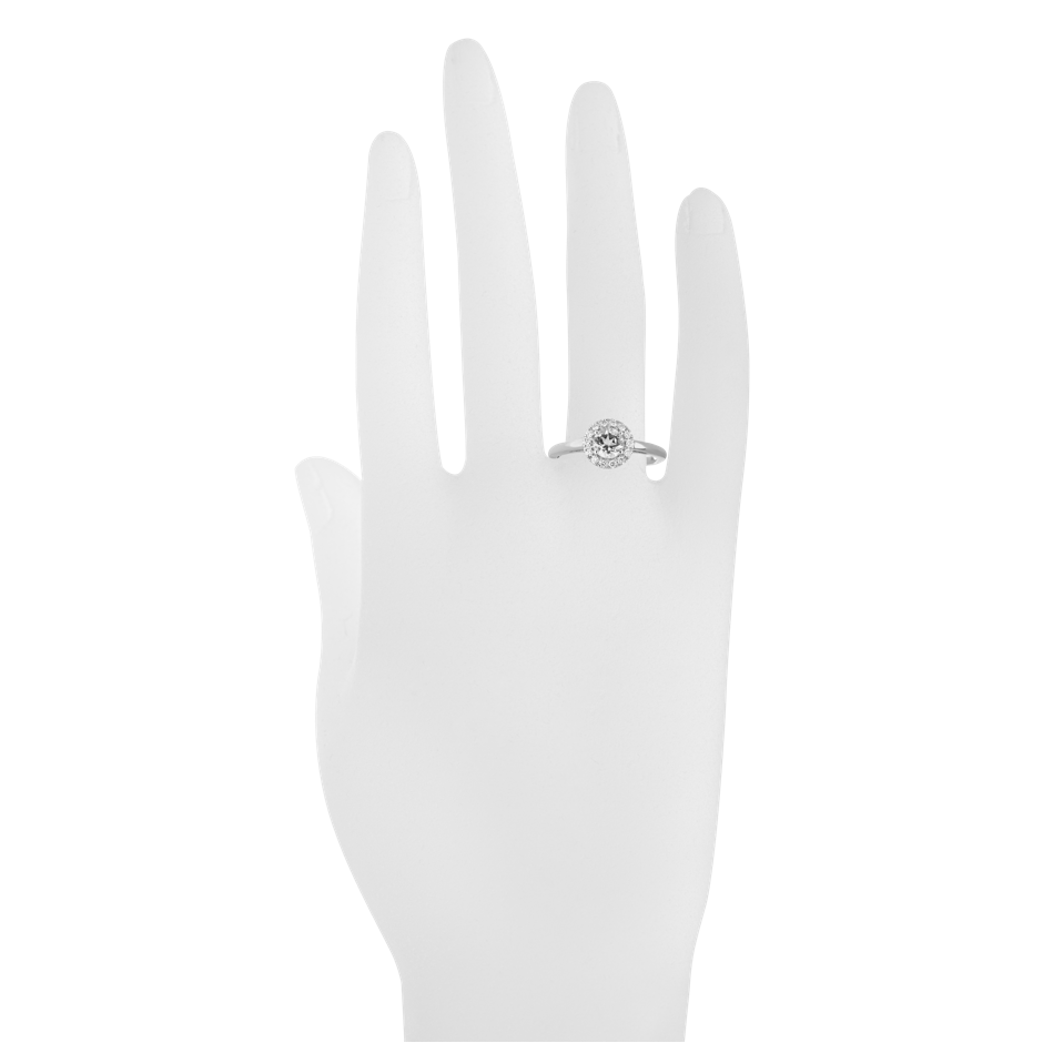 Brillantring Hongkong in Platin - an Hand