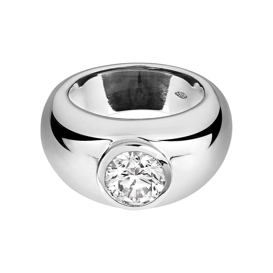 Brilliant Ring Lyon in White Platinum