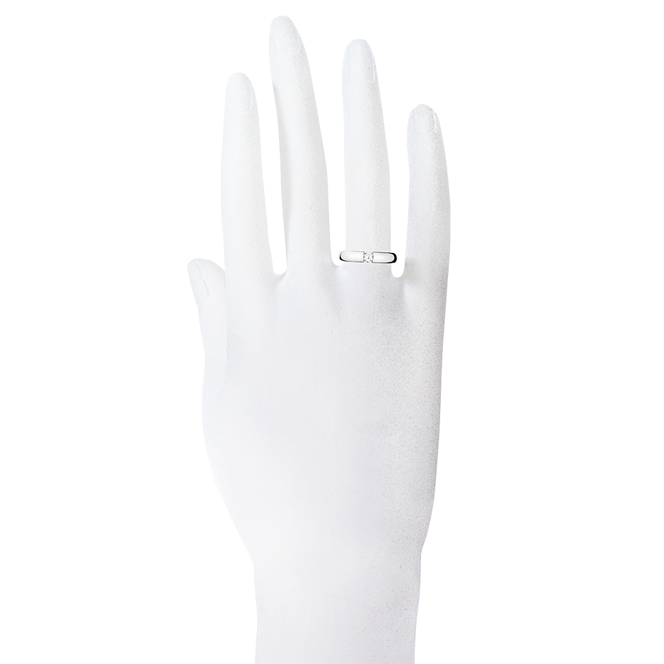 Brillantring Mallorca in Weißgold - an Hand