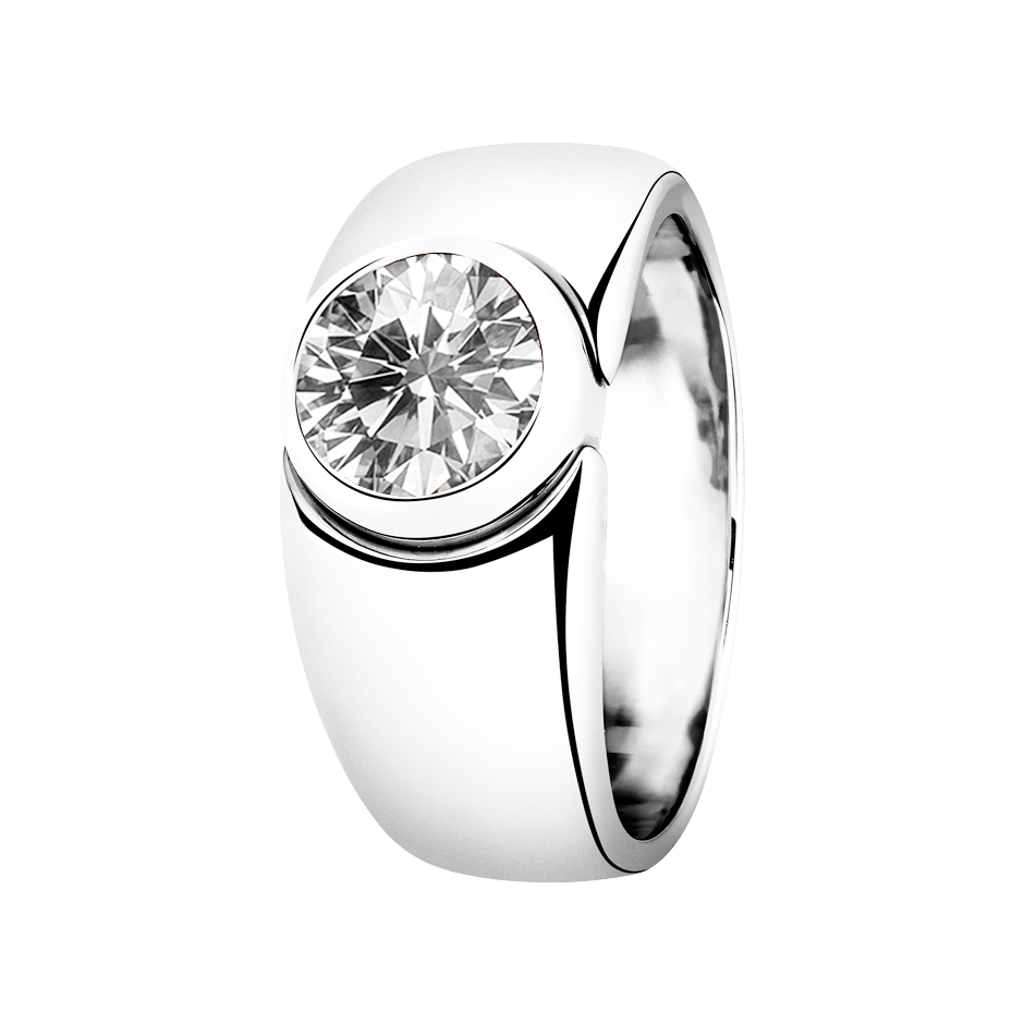 Brilliant Ring Mantua in White Gold - diagonal