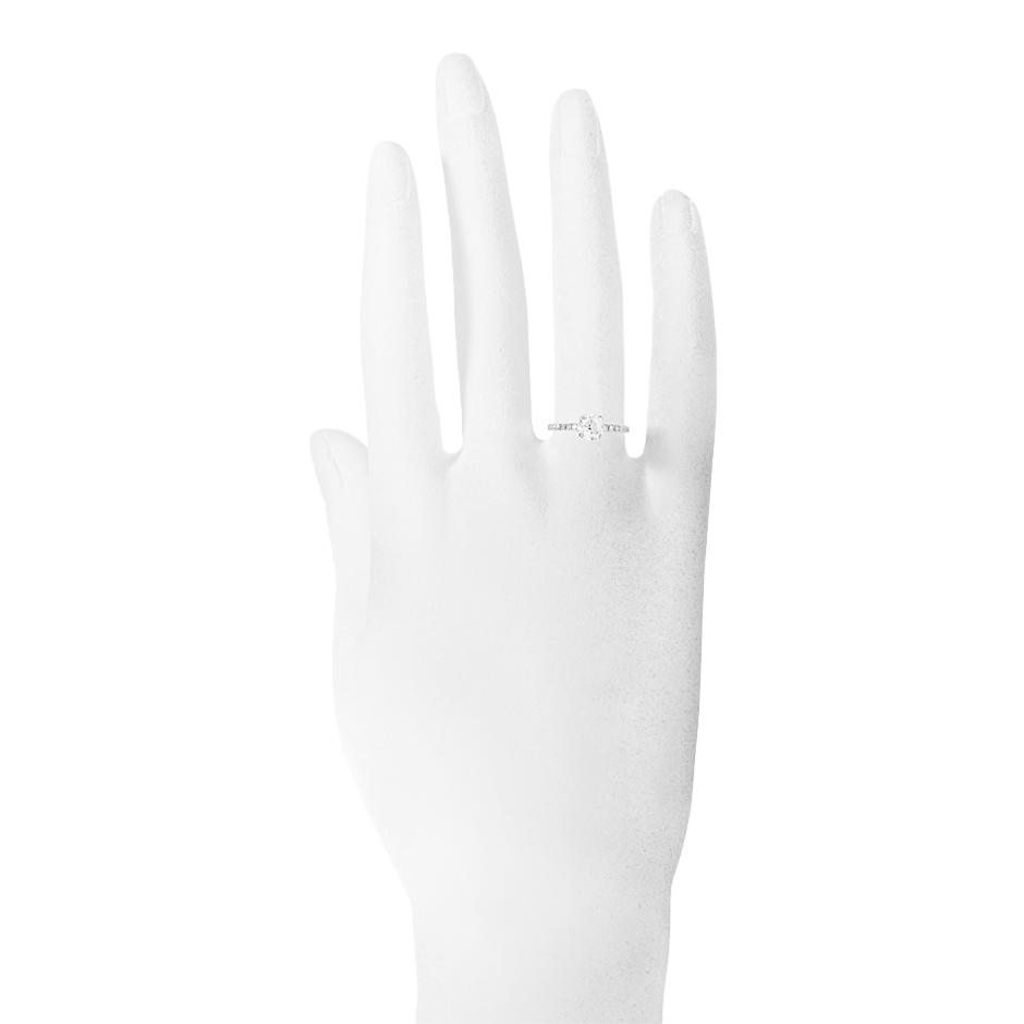 Brillantring Melbourne in Platin - an Hand