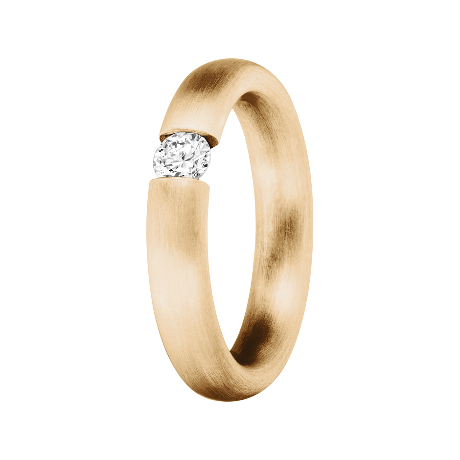 Brillantring Menorca in Roségold - diagonal
