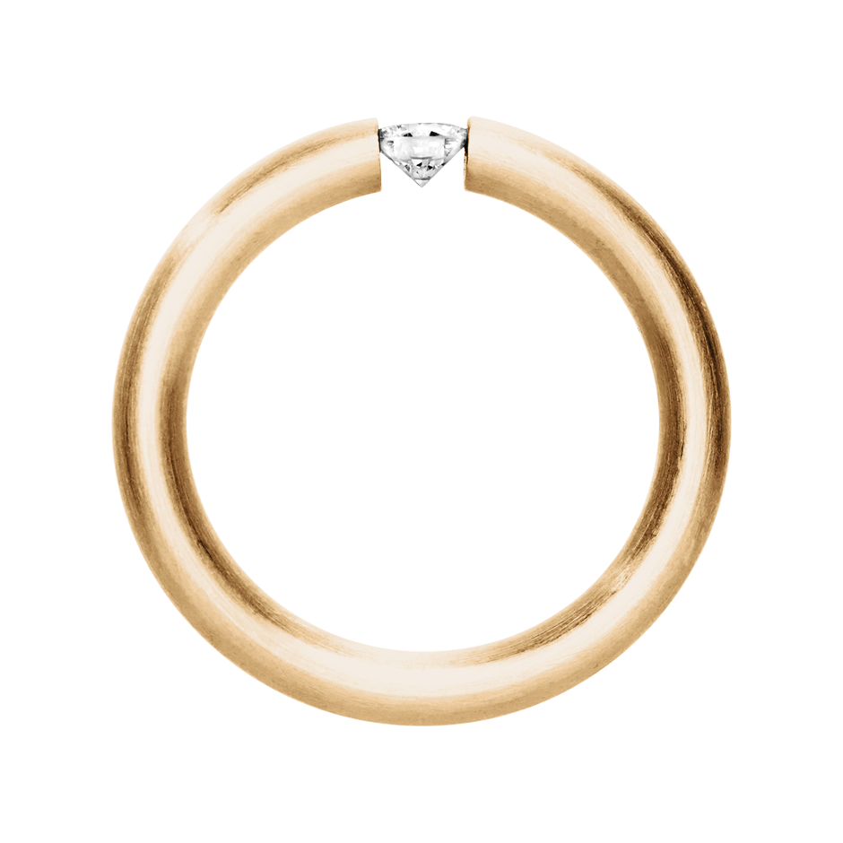 Brillantring Menorca in Roségold - von vorne