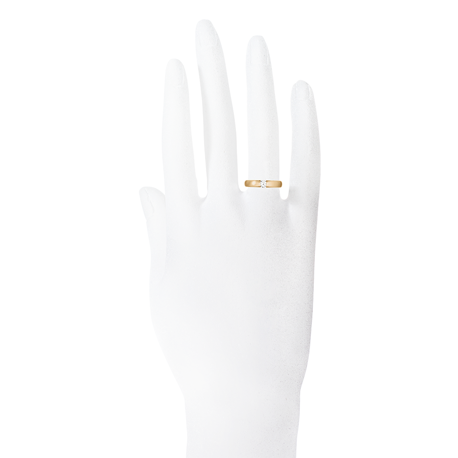 Brillantring Menorca in Roségold - an Hand