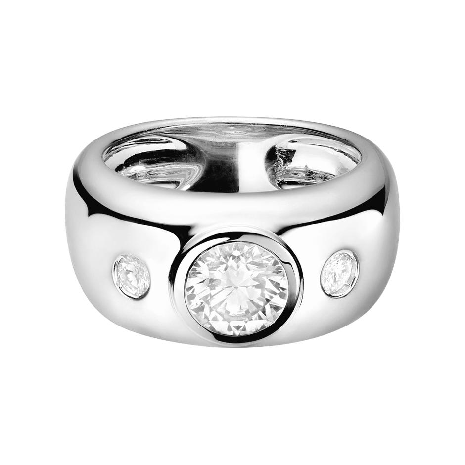 Brilliant Ring Naples in White Gold - liegend