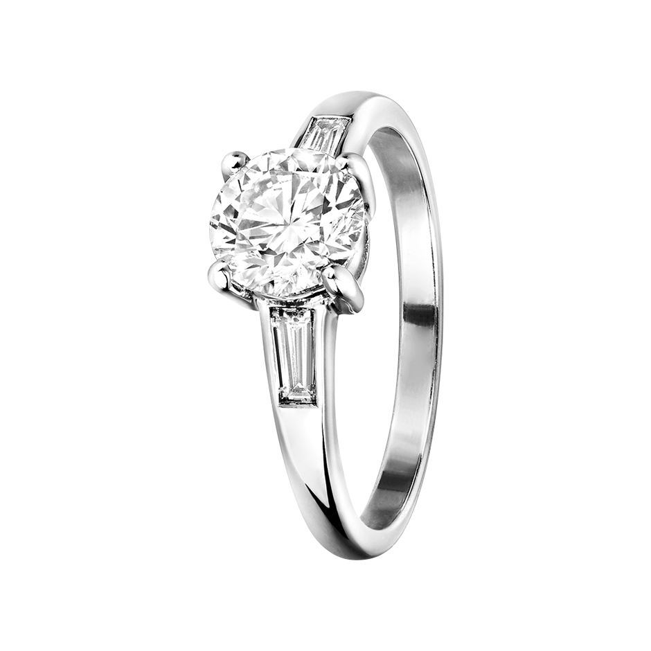Brillantring Paris in Platin - diagonal