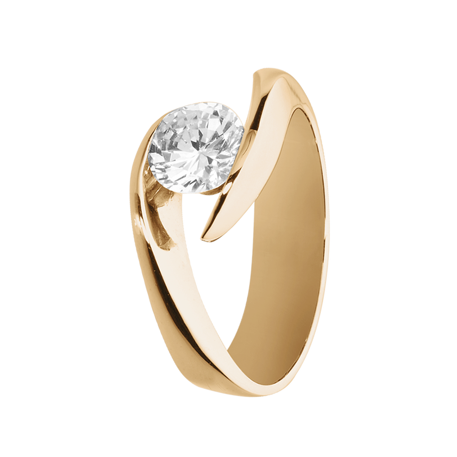 Brillantring Seville in Roségold - diagonal