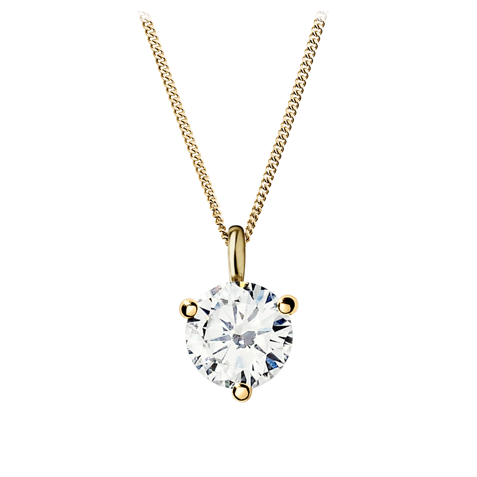 Diamond Pendant 3-Krappenfassung in Yellow Yellow Gold