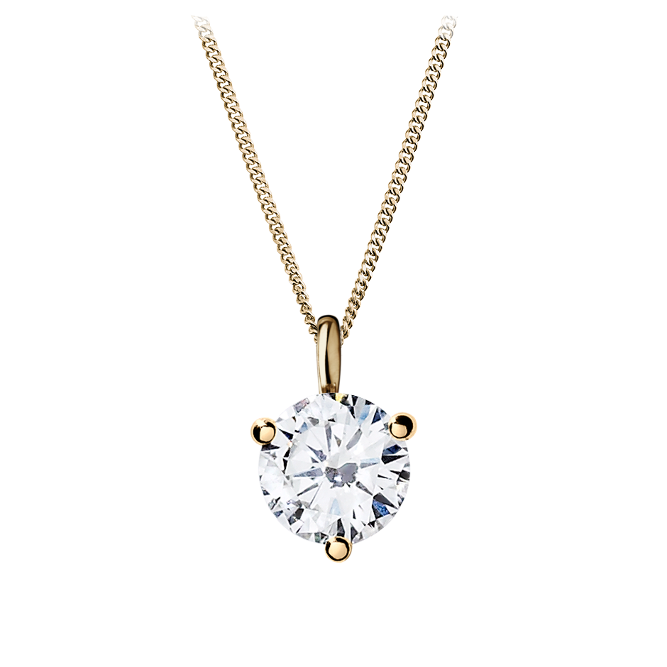 Diamond Pendant 3-Krappenfassung in White Rose Gold