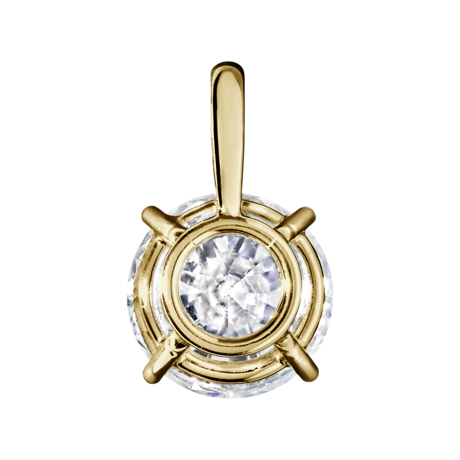 Diamantanhänger 4-Krappenfassung in Gelbgold - von Seite