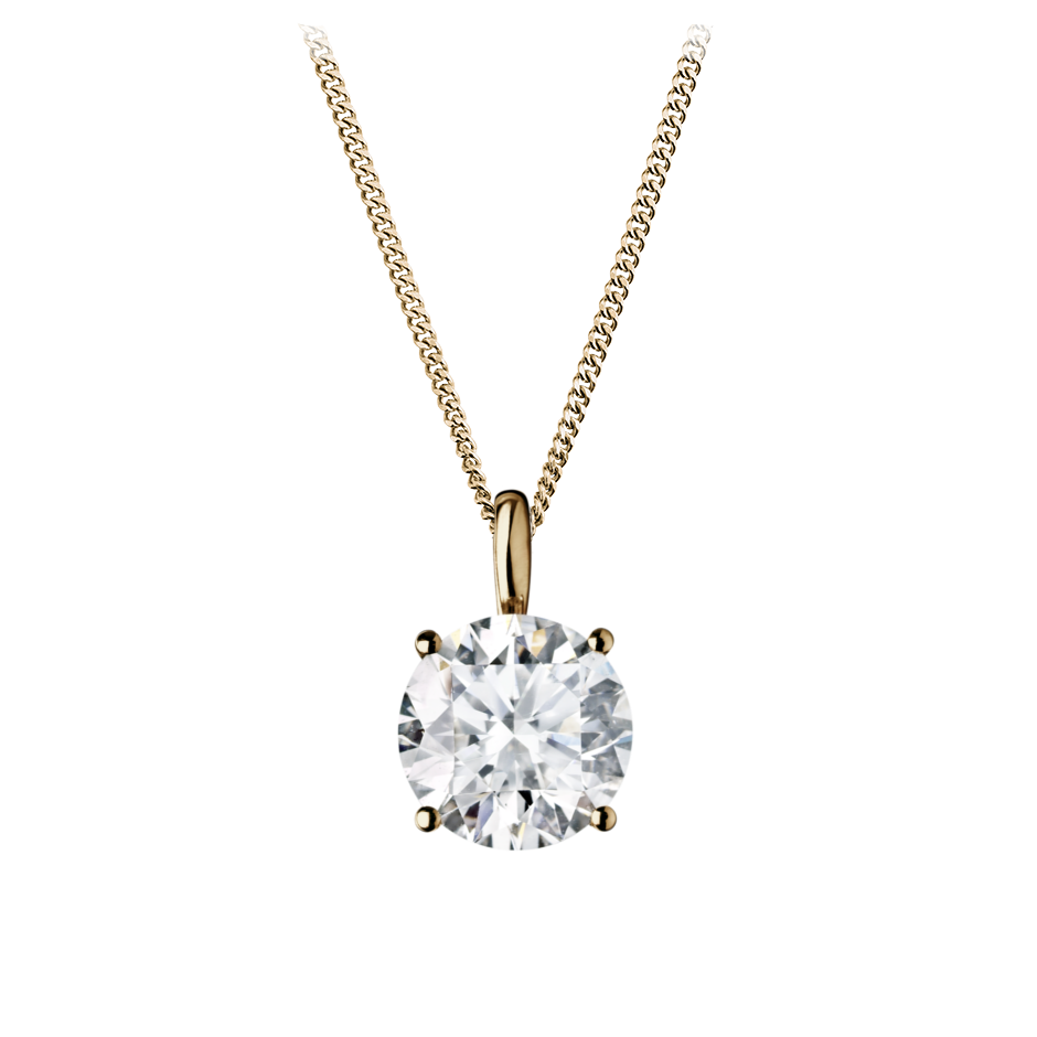 Diamant Anhänger 4-Krappenfassung in Rosegold mit Brillant