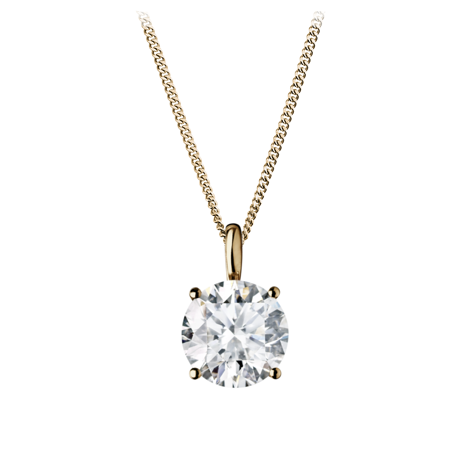 Diamond Pendant 4-Krappenfassung in White Rose Gold