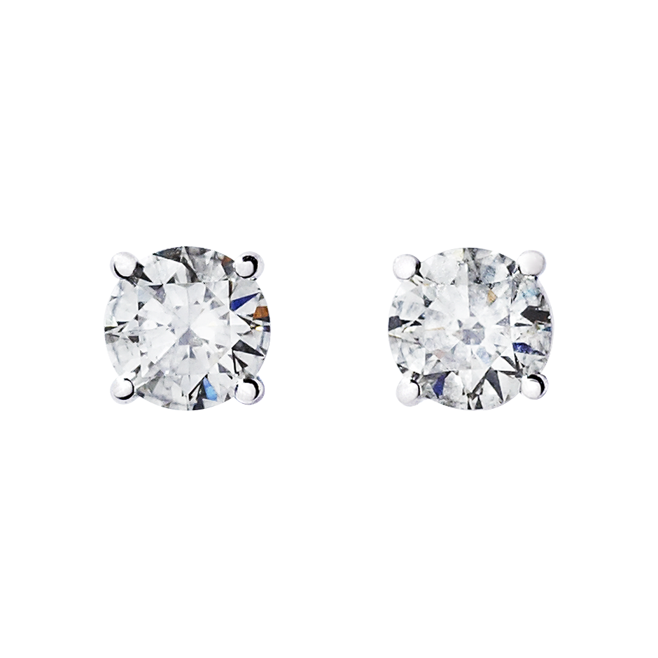 Diamond Stud Earring 4-Krappenfassung in Platinum