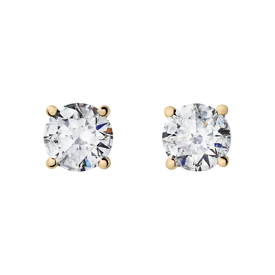 Diamond Stud Earring 4-Krappenfassung in White Rose Gold