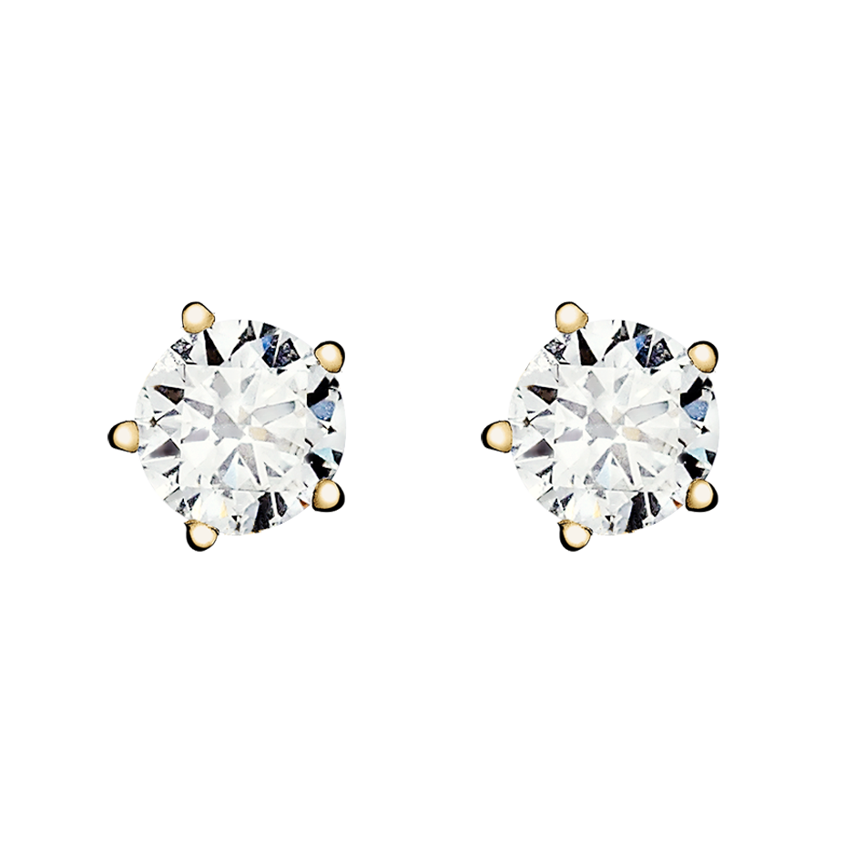 Diamond Stud Earring 5-Krappenfassung in Yellow Gold