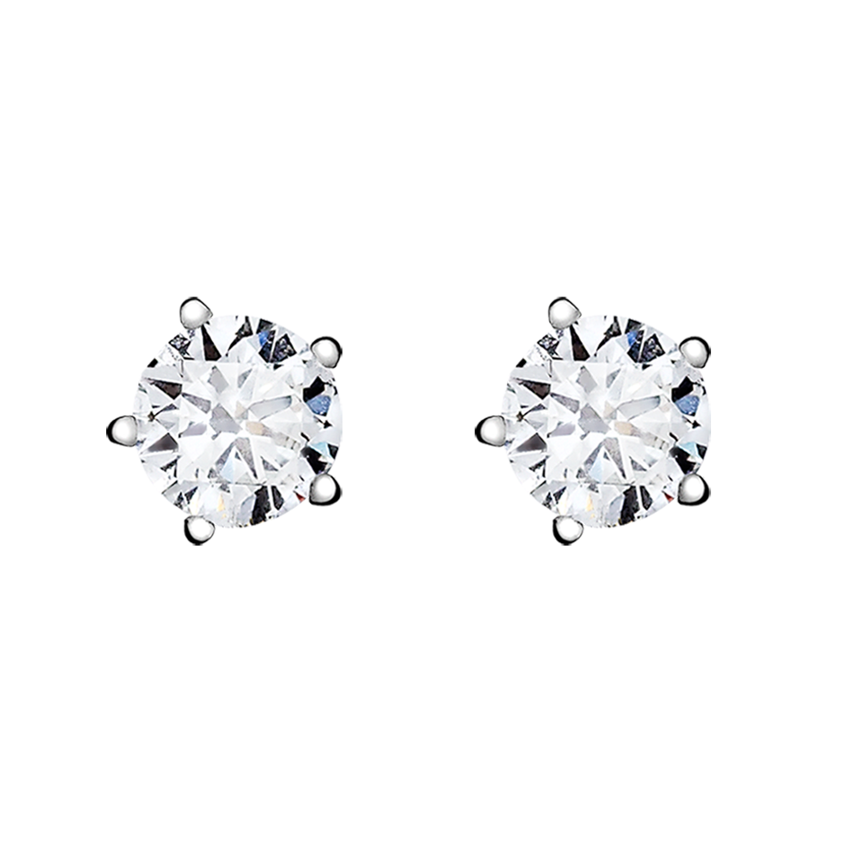 Diamond Stud Earring 5-Krappenfassung in Yellow Platinum