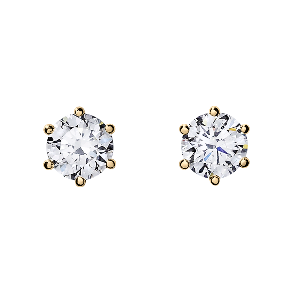 Diamond Stud Earring 6-Krappenfassung in White Rose Gold