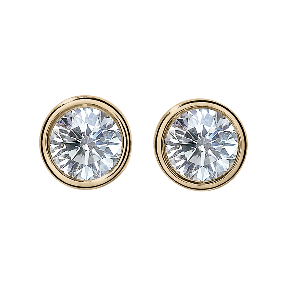 Diamond Stud Earring Zargenfassung in White Rose Gold