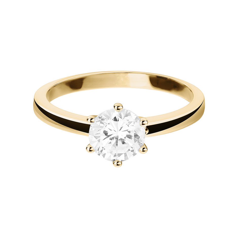 Diamantring Barcelona in Gelbgold mit Brillant