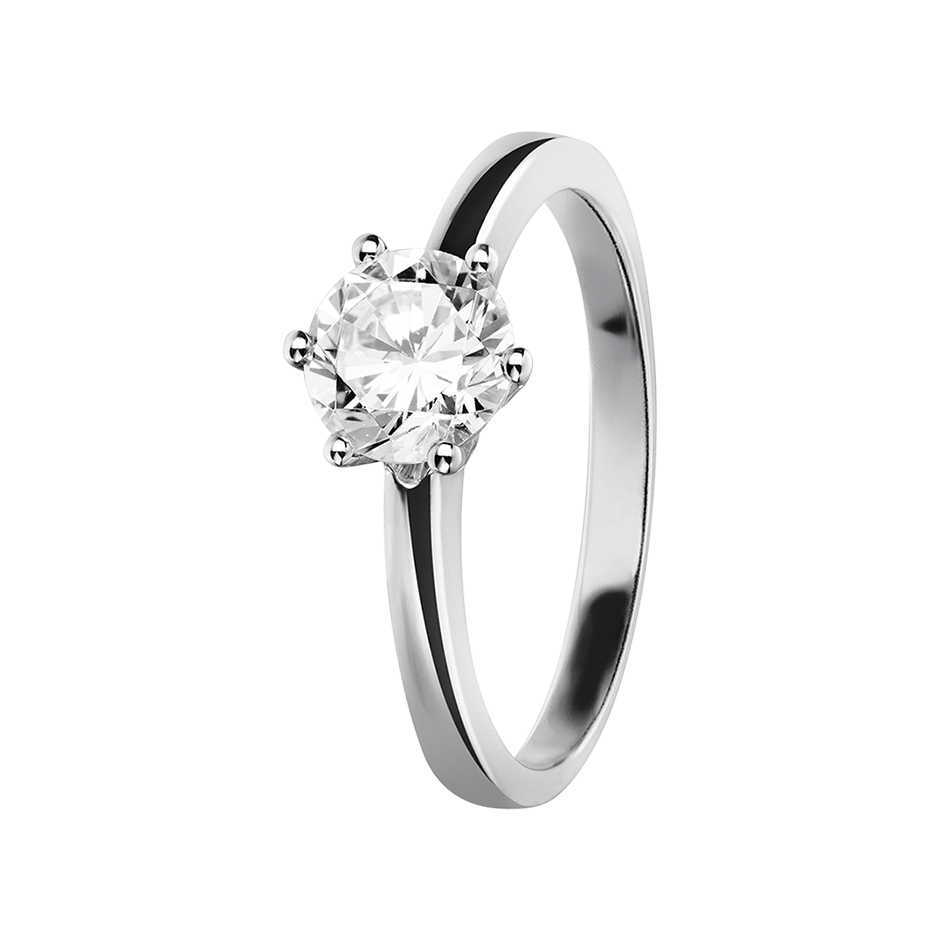 Diamantring Barcelona in Platin - diagonal