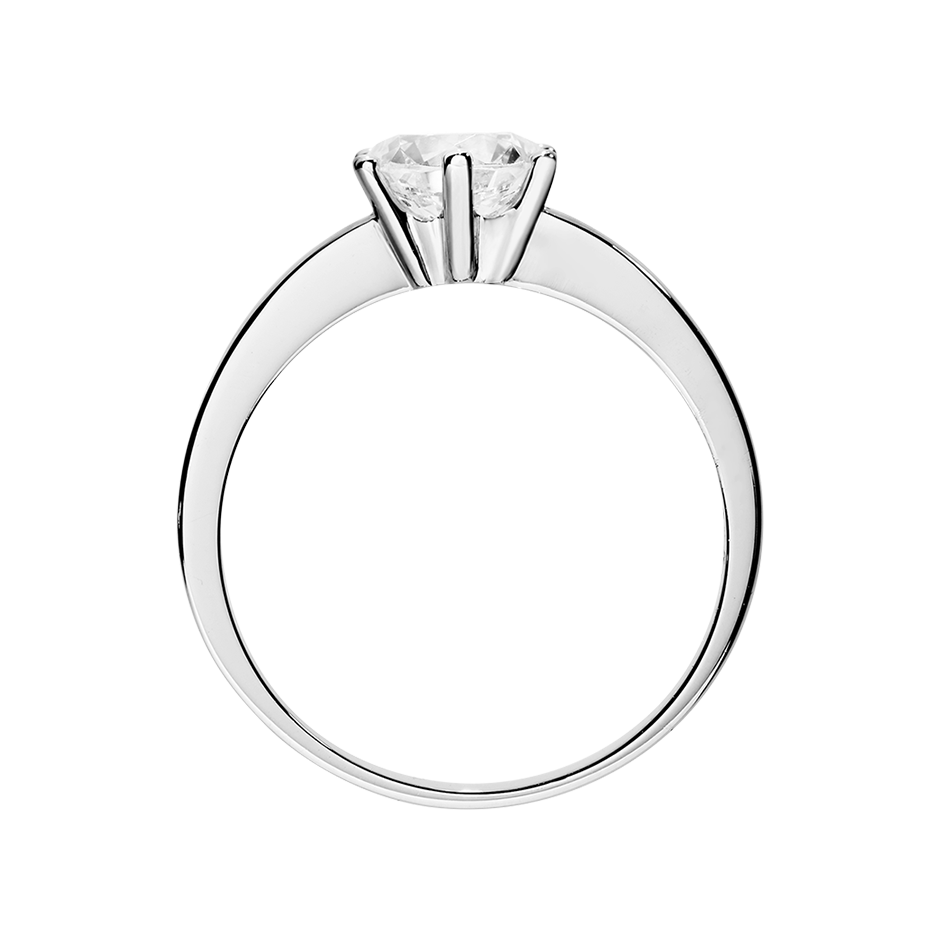 Diamantring Barcelona in Platin - von vorne