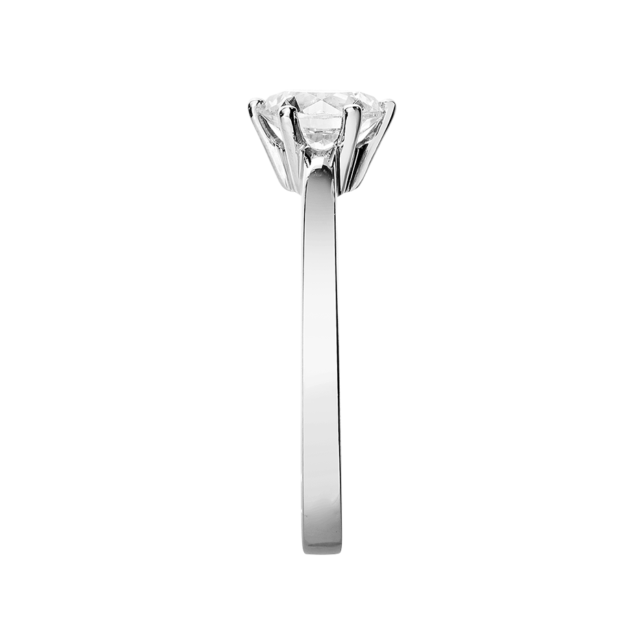 Diamantring Barcelona in Platin - von Seite