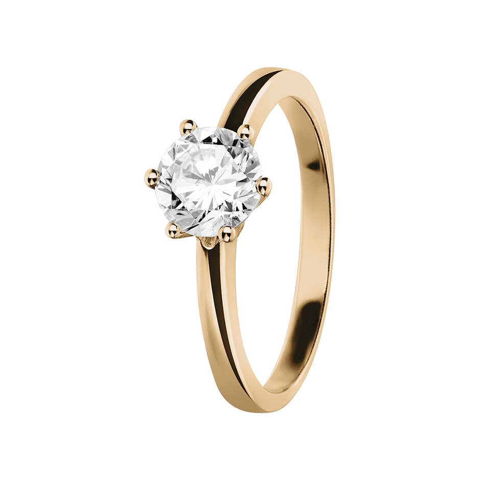 Diamantring Barcelona in Roségold - diagonal