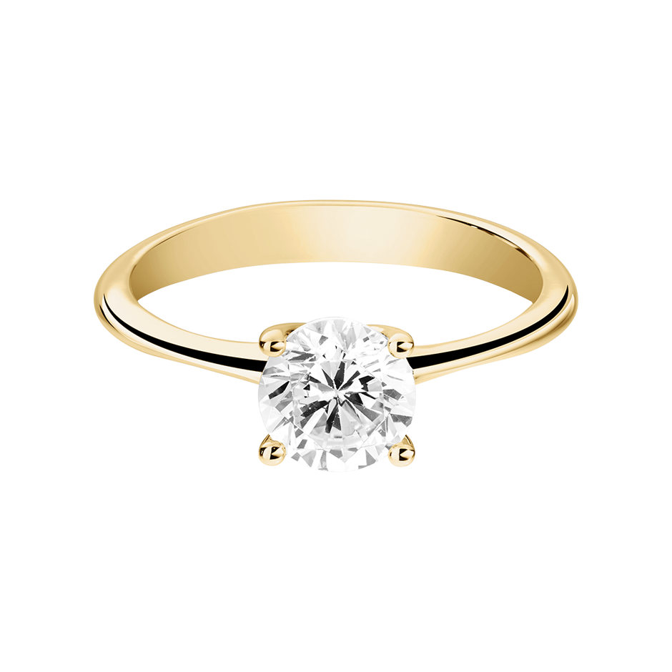 Diamantring Basel in Gelbgold mit Brillant