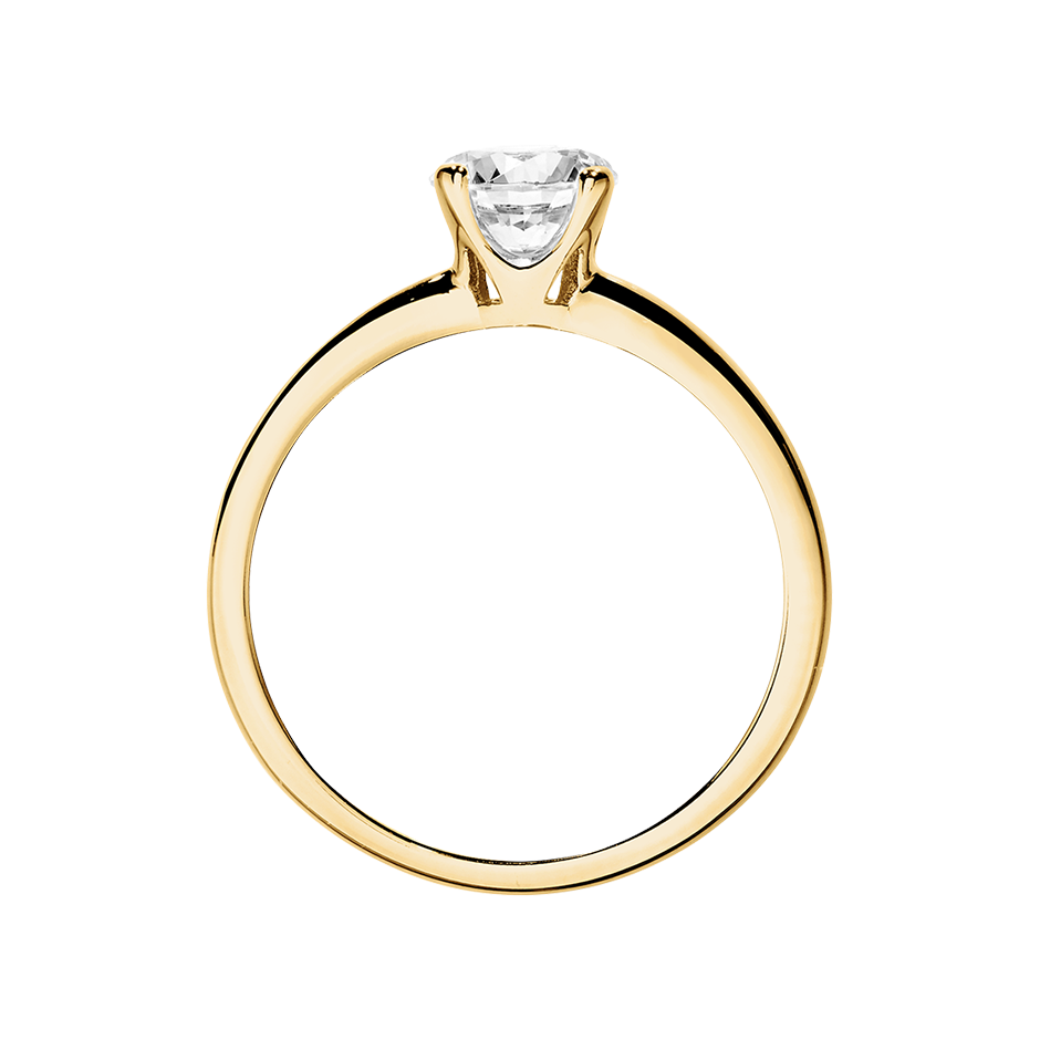 Diamantring Berlin in Gelbgold - von vorne