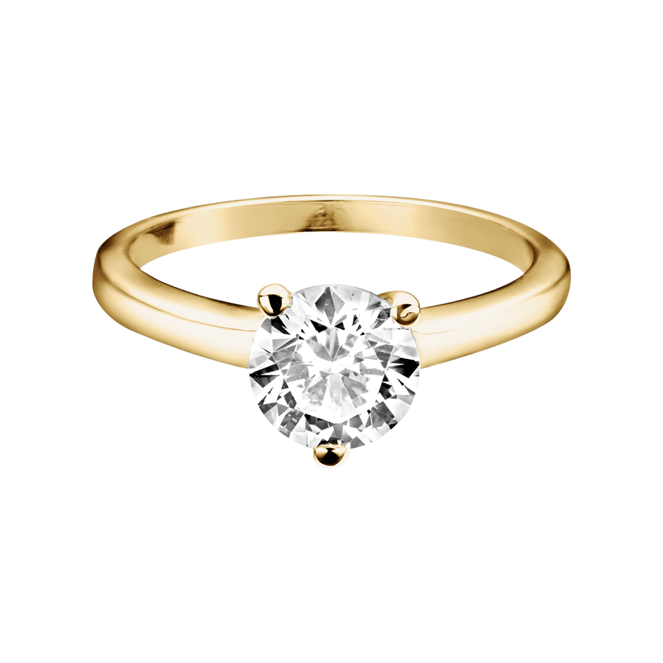 Diamantring Copenhagen in Gelbgold mit Brillant