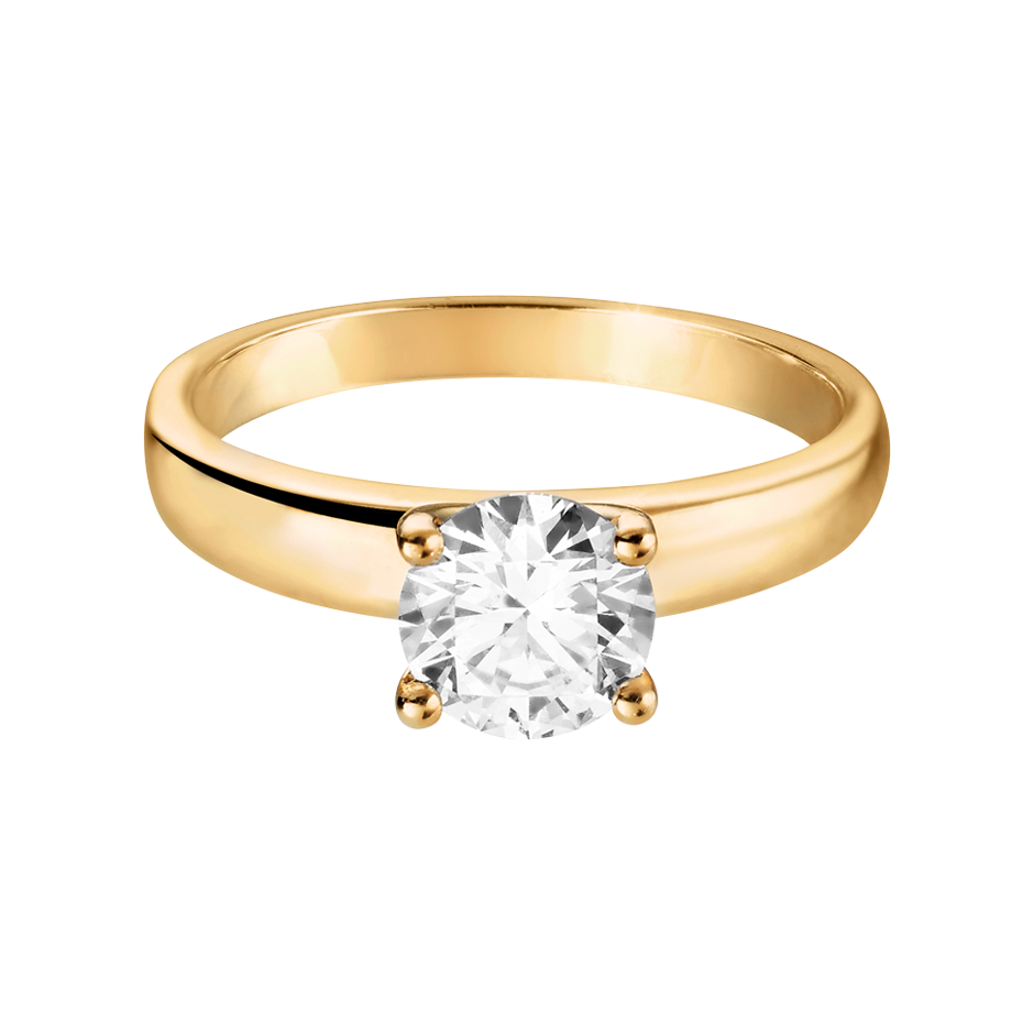 Diamantring Dublin in Gelbgold mit Brillant