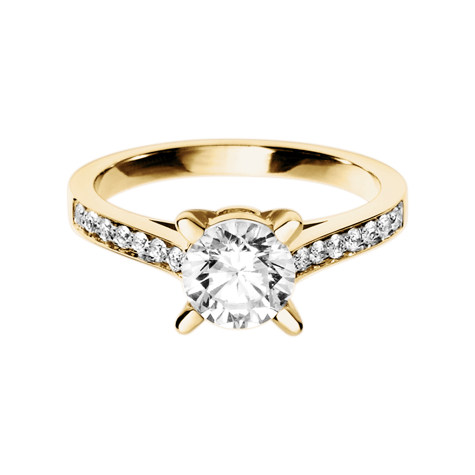 Diamantring Gstaad in Gelbgold mit Brillant