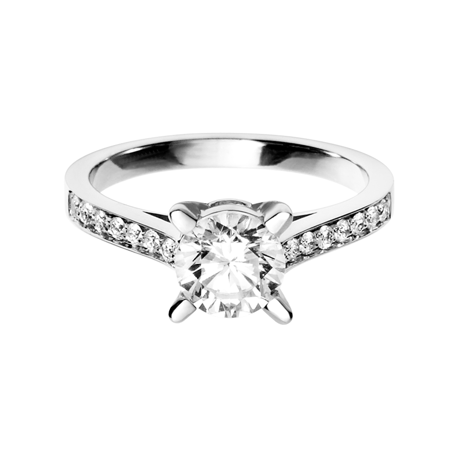 Diamond Ring Gstaad in White Platinum
