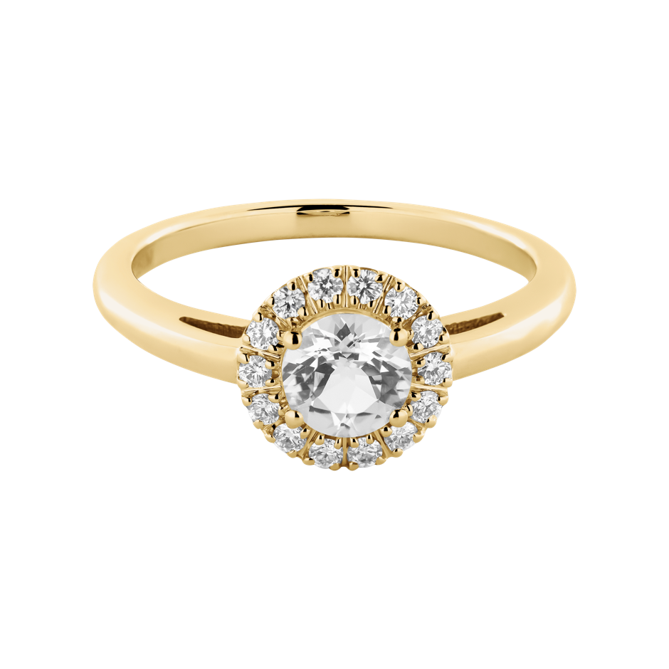 Diamond Ring Hong Kong in White Yellow Gold