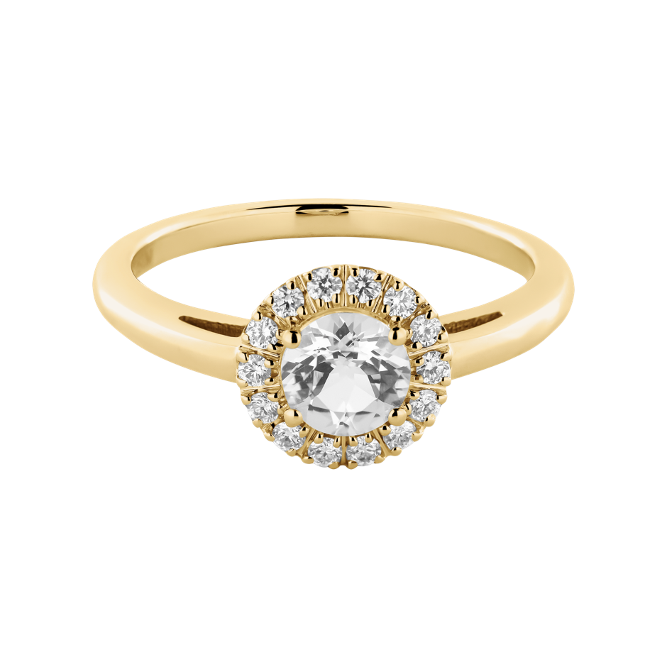 Diamantring Hong Kong in Gelbgold mit Brillant