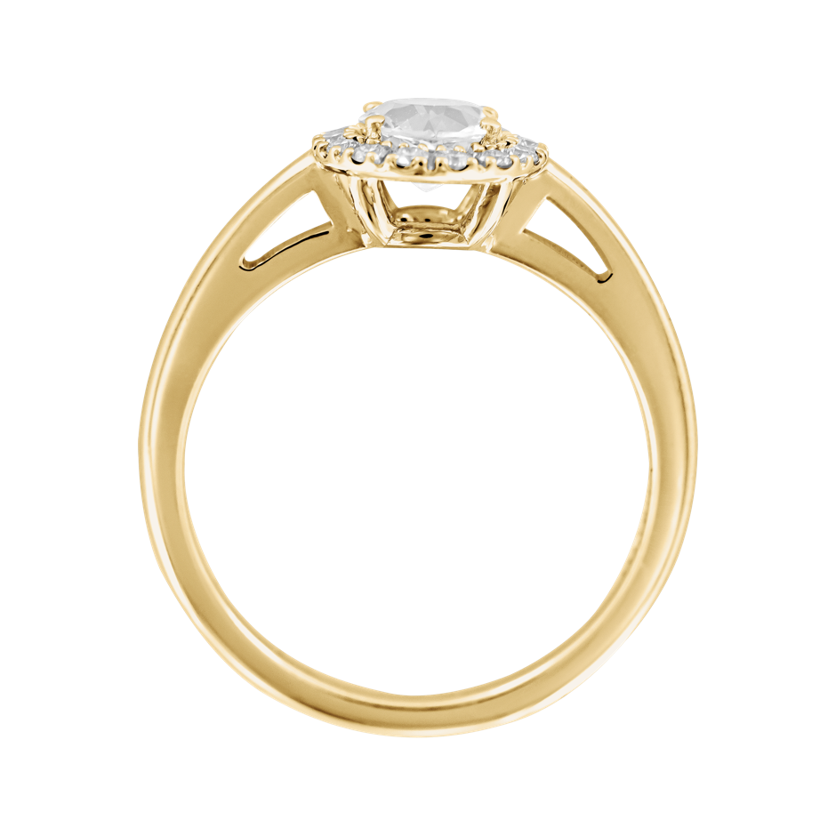 Diamantring Hongkong in Gelbgold - von vorne