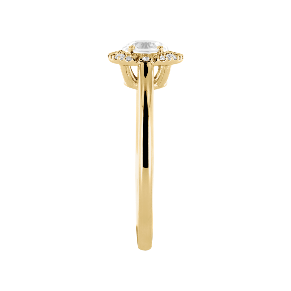 Diamantring Hongkong in Gelbgold - von Seite