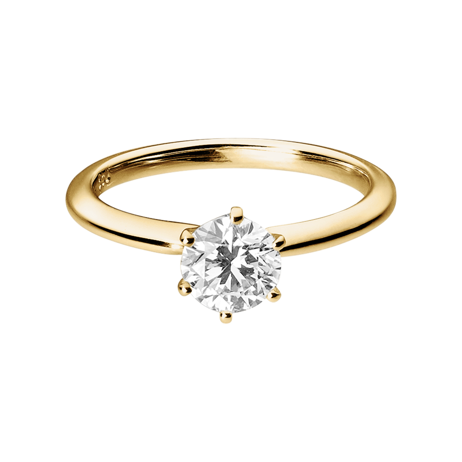 Diamond Ring Lisbon in White Yellow Gold