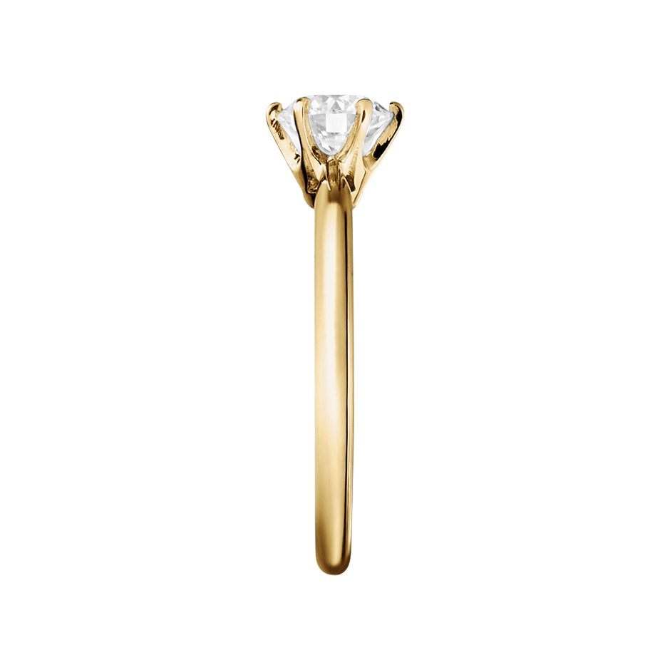 Diamantring Lisbon in Gelbgold - von Seite
