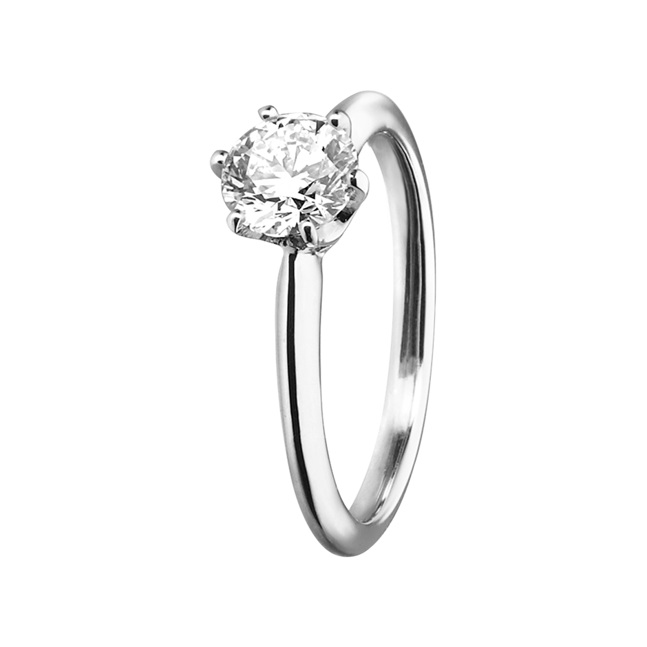 Diamantring Lisbon in Platin - diagonal