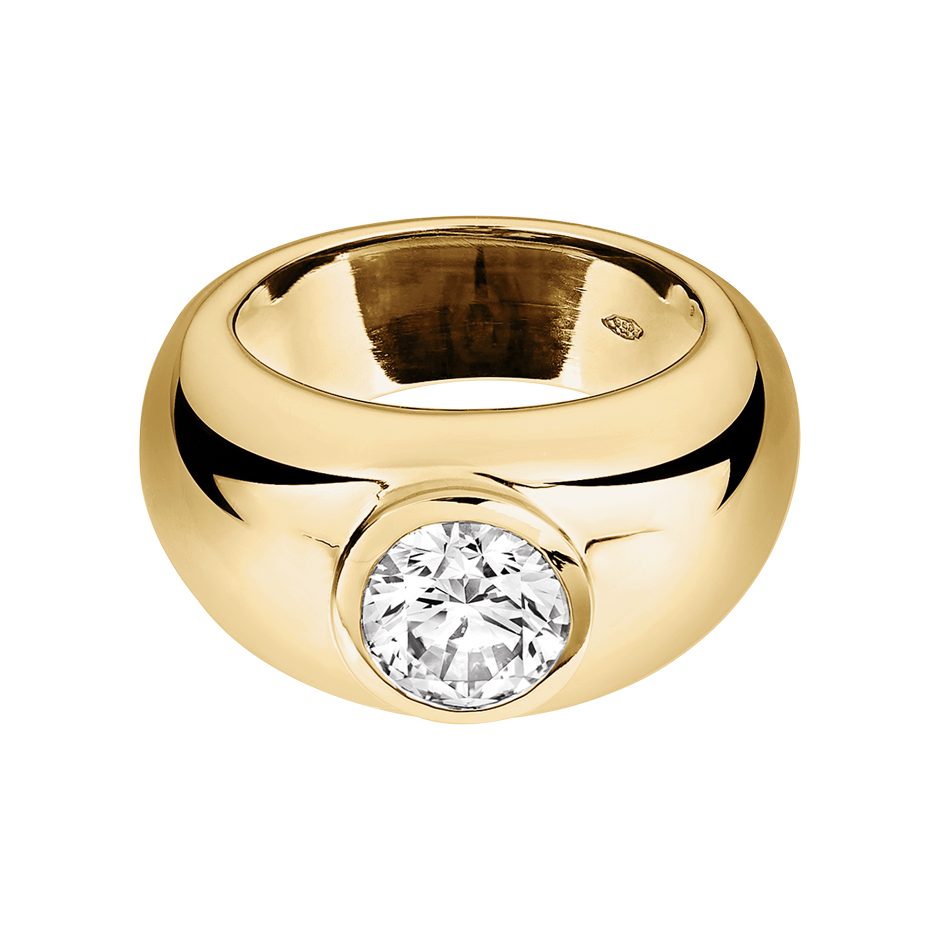 Diamantring Lyon in Gelbgold mit Brillant