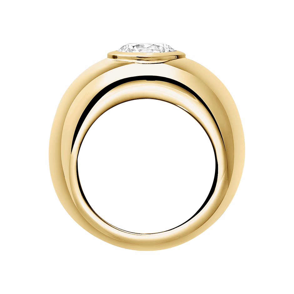 Diamantring Lyon in Gelbgold - von vorne