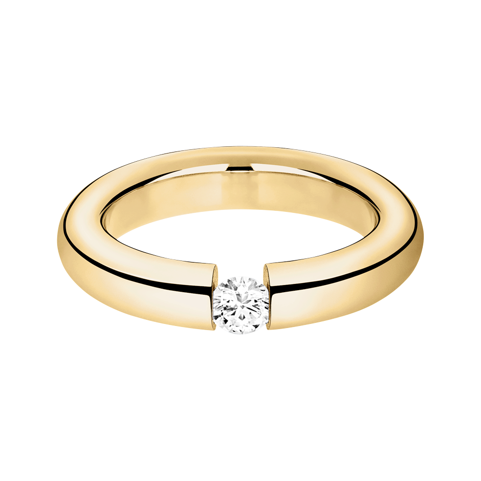 Diamantring Mallorca in Gelbgold mit Brillant