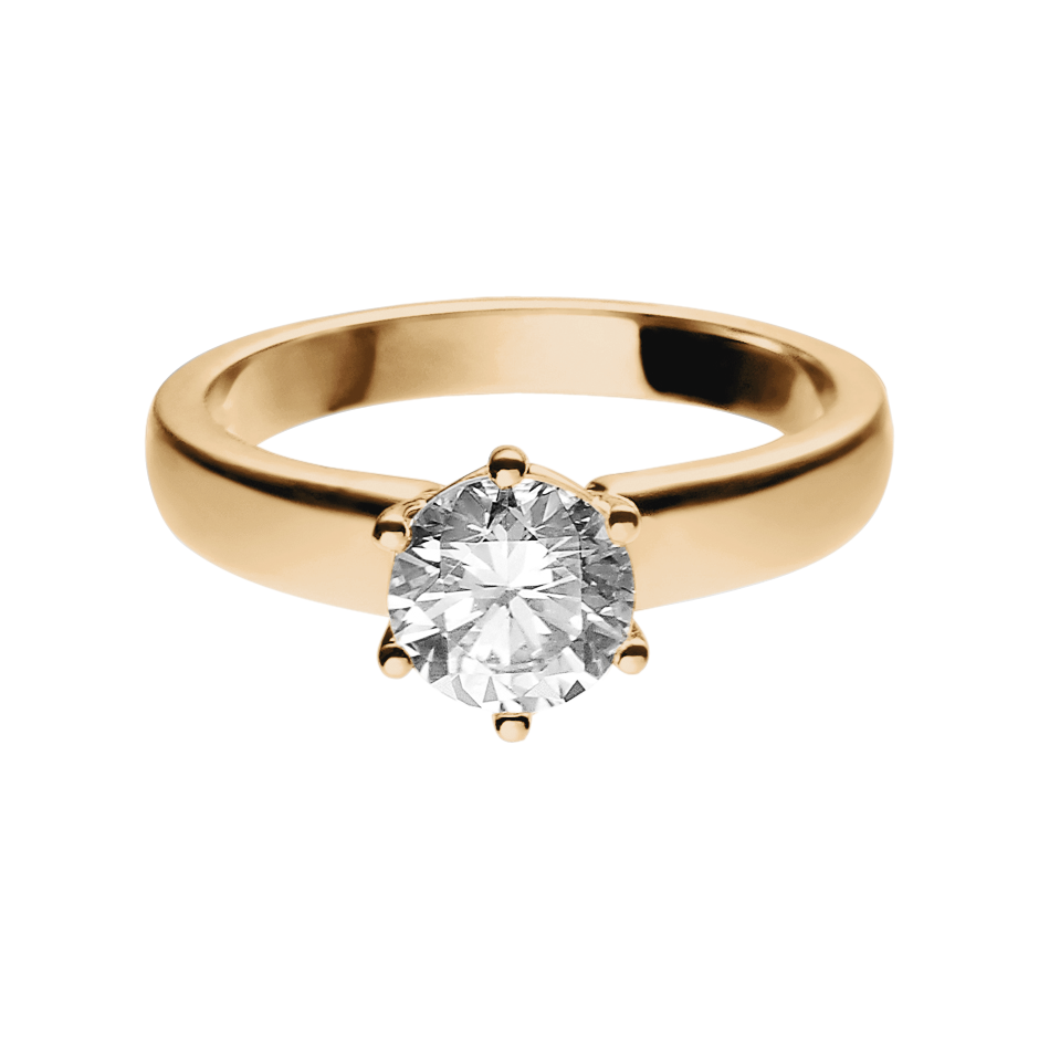 Diamantring Malmö in Rosegold mit Brillant