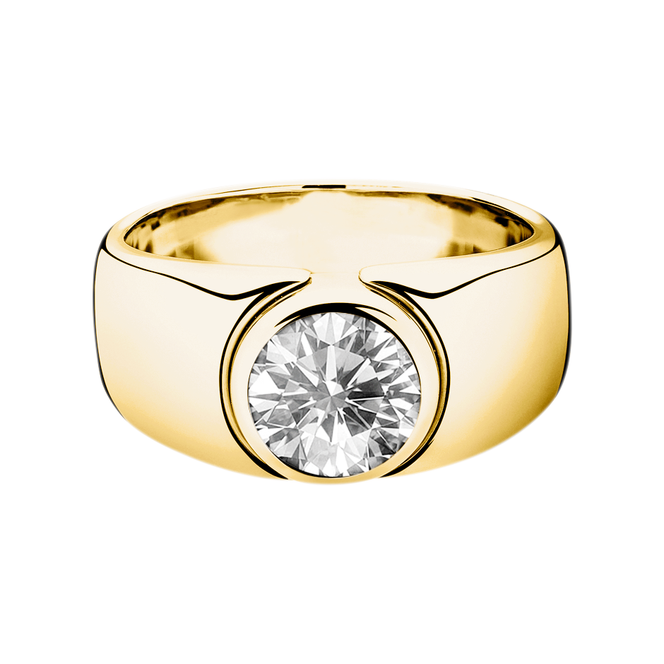 Diamantring Mantua in Gelbgold mit Brillant