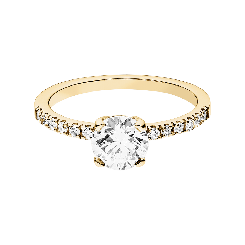 Diamantring Melbourne in Gelbgold mit Brillant