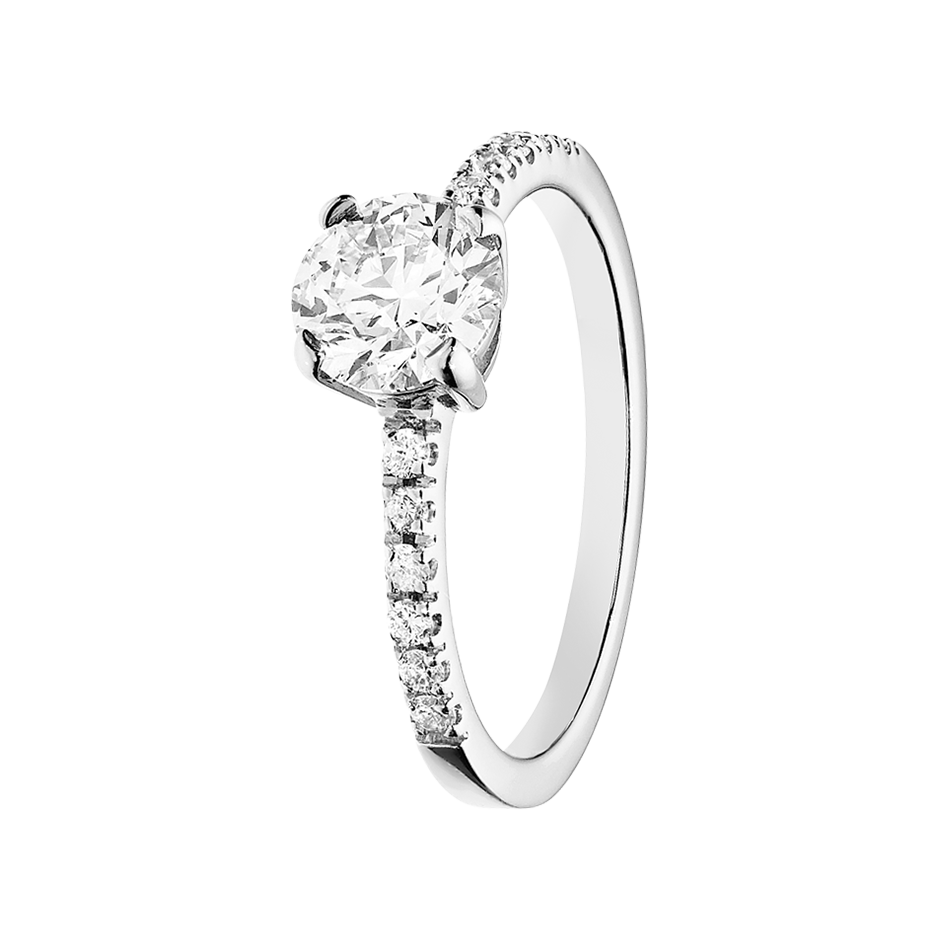 Diamantring Melbourne in Platin - diagonal