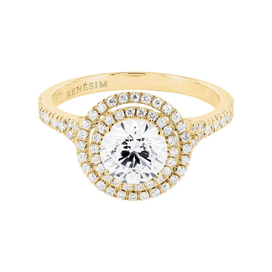 Diamond Ring Miami in White Yellow Gold