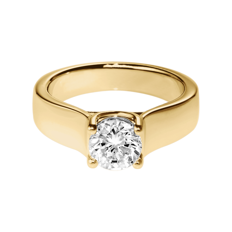 Diamantring Milano in Gelbgold mit Brillant